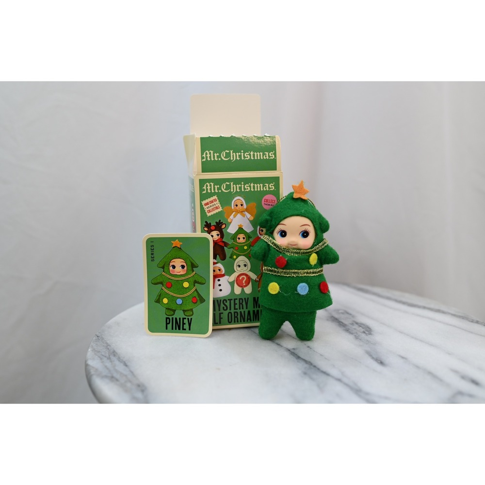 Mr Christmas Mystery Mini Elf Ornament Series 1 Piney Christmas Tree Figure